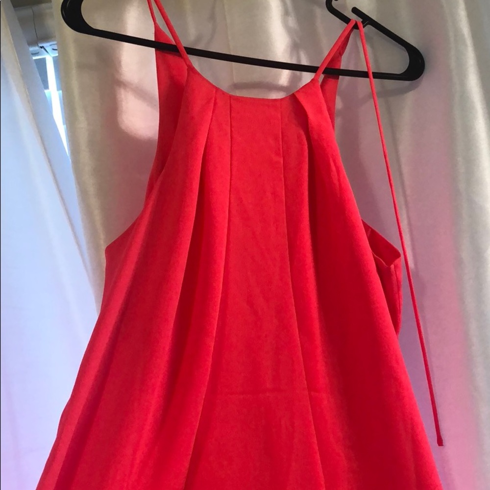 neon pink cocktail flowy dress